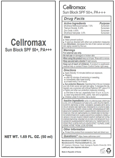 Cellromax Sun Block 포장