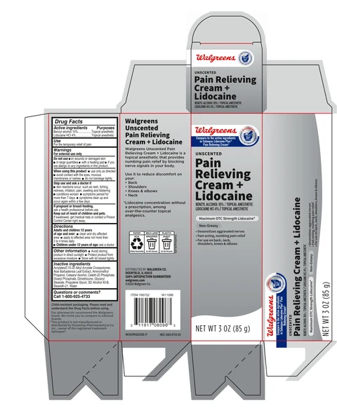 Walgreens Unscented Pain Relieving packaging
