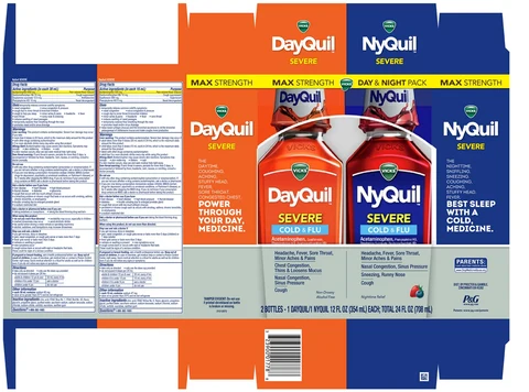 Vicks DayQuil and Vicks NyQuilSevere Cold and Flu 포장