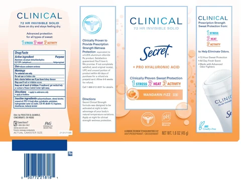 Secret Clinical Invisible Solid Mandarin Fizz Scent 포장