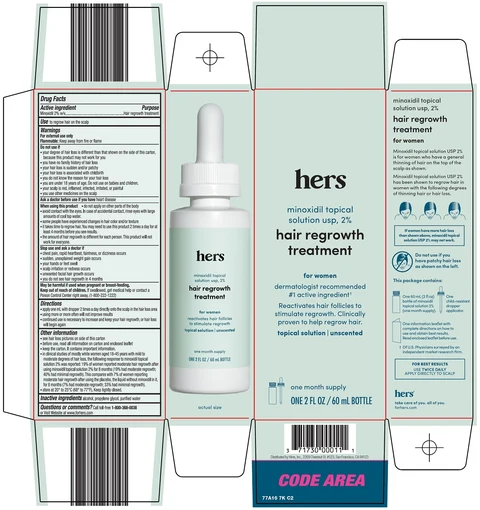 hers hair regrowth treatment packaging