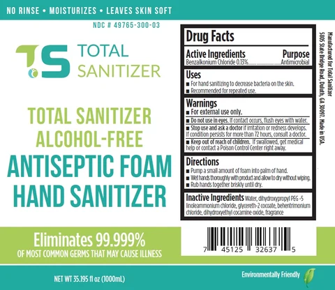 Total Sanitizer Alcohol Free Antiseptic Foam Hand Sanitizer 포장
