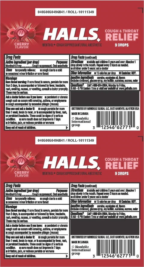 HallsCherry packaging