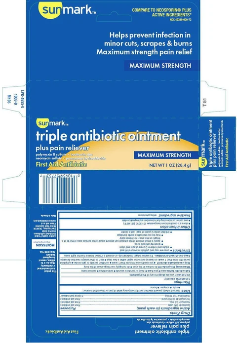 sunmark triple antibiotic plus pain relief 포장