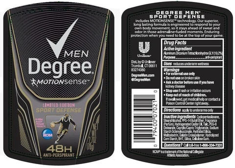 DegreeMotionSense Sport Defense Antiperspirant Deodorant 포장