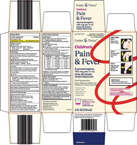 foster and thrive childrens pain and fever packaging