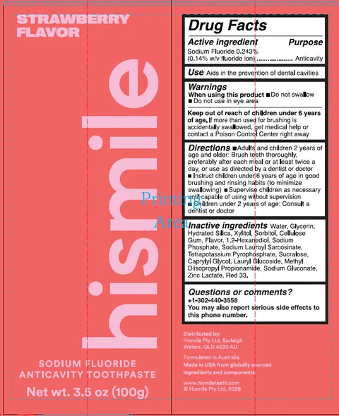 Strawberry Flavor Sodium Fluoride Anticavity Toothpast packaging