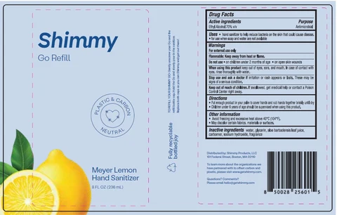Shimmy Meyer Lemon Hand Sanitizer 포장