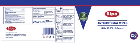 ANTIBACTERIAL WIPES 포장