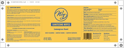 WD Sanitizing Wipes Lemongrass Scent packaging