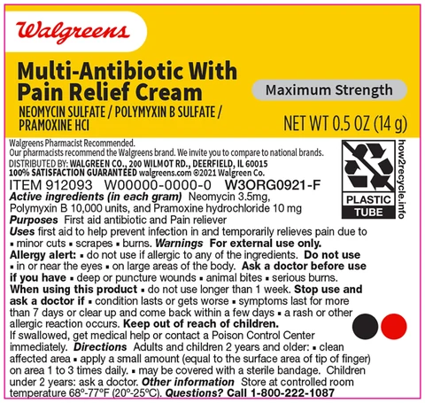 Walgreens Multi-Antibiotic with Pain Relief Cream packaging