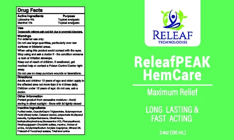 ReleafPEAK HemCareMAXIMUM RELIEF 포장