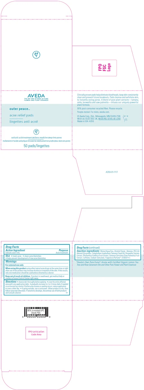 AVEDA OUTER PEACE ACNE RELIEF PADS 포장
