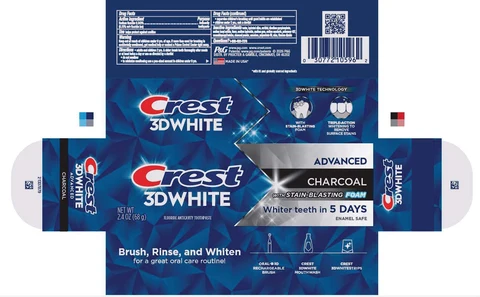 Crest 3D WhiteAdvanced Charcoal with Stain-Blasting Foam 포장