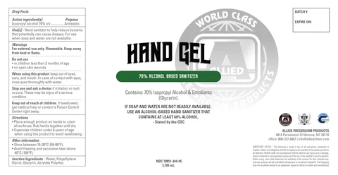 Hand Gel Sanitizer packaging