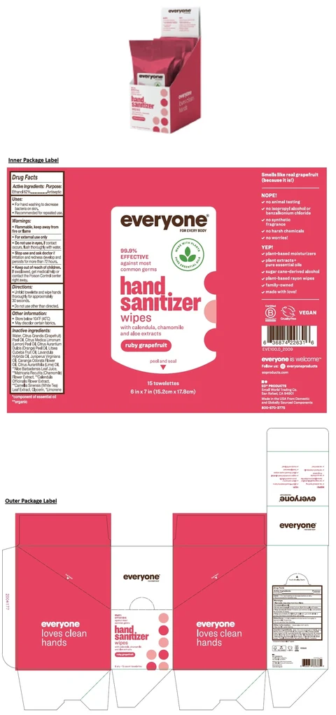 everyone hand sanitizer wipesruby grapefruit packaging