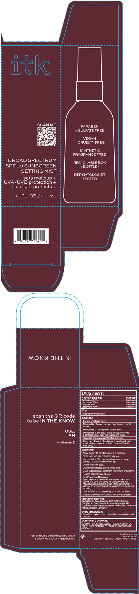 ITK Broad spectrum SPF 30 Sunscreen packaging