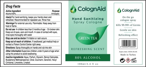 ColognAid Hand Sanitizing GREEN TEA 포장