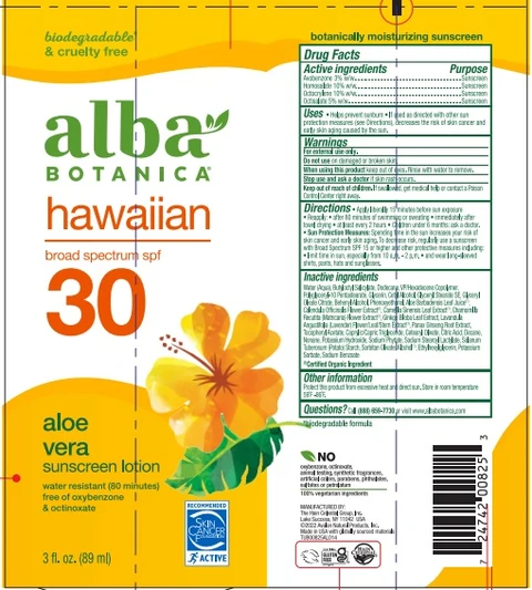 Hawaiian SPF 30 Aloe Sunscreen packaging