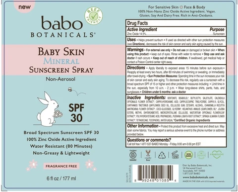 Babo Baby Skin Mineral Sunscreen FF 포장