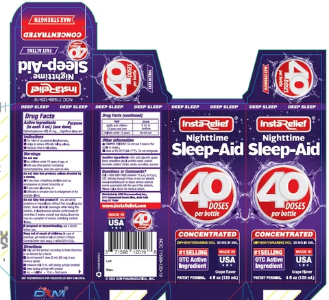 InstaRelief Nighttime Sleep Aid packaging