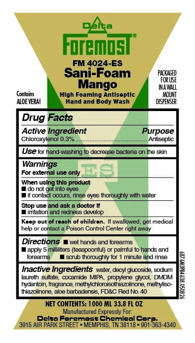 Sani Foam Mango Antiseptic Hand and Body Wash 포장