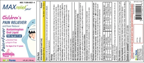 MAX relief junior packaging