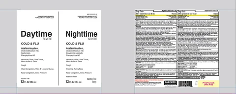 Daytime Severe and Nighttime SevereCold and Flu 포장