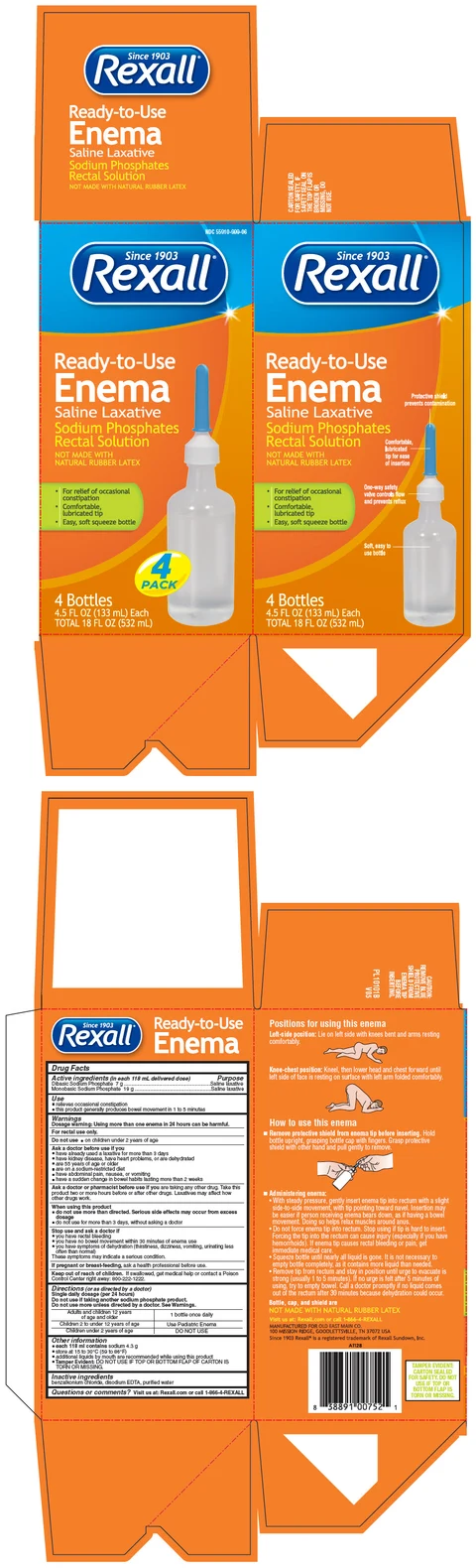 Rexall Ready to use 4pk LAXATIVE packaging