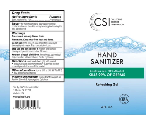 CSI 4oz Hand Sanitizer Gel packaging
