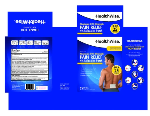 HealthWise Lidocaine Patch packaging