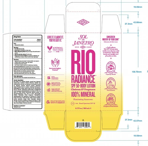 Rio Radiance SPF 50 BodyLotion packaging