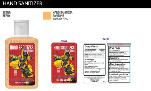 Transformers Hand SanitizerTFMR 200 packaging