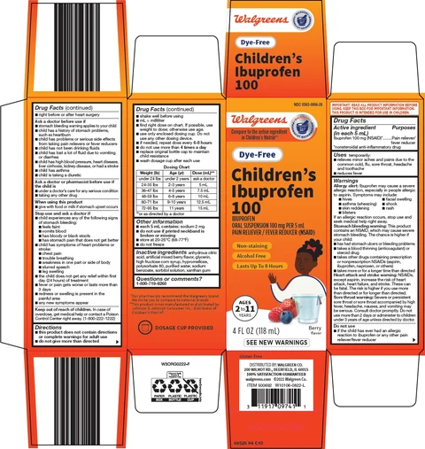 Childrens Ibuprofen 100Dye Free packaging