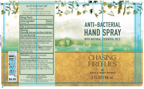 AntiBacterialHandSprayChasing Fireflies 포장