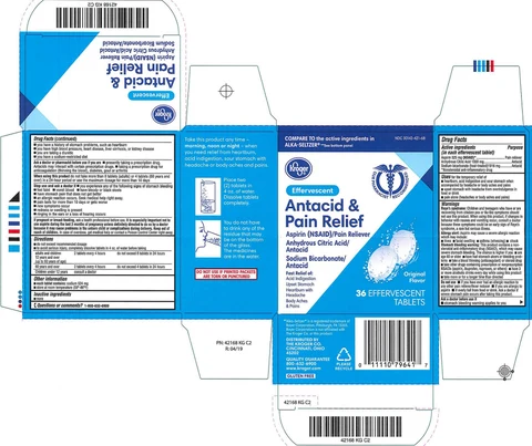 Kroger Effervescent Antacid and Pain Relief 포장