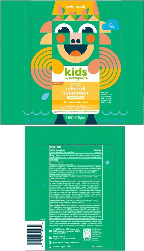 Kids SPF50 Plus Mineral Sunscreen Continuous Totally Tropical packaging