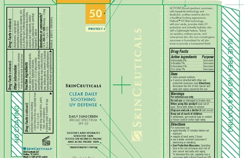 SkinCeuticals Clear Daily Soothing UV Defense Daily Sunscreen Broad Spectrum SPF 50 packaging