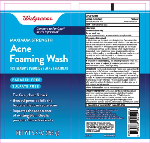 Walgreens Acne Foaming WashAcne Medication packaging