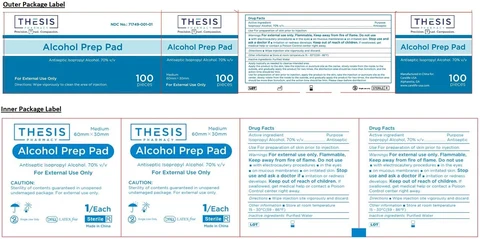 THESIS PHARMACY Alcohol Prep Pad 포장