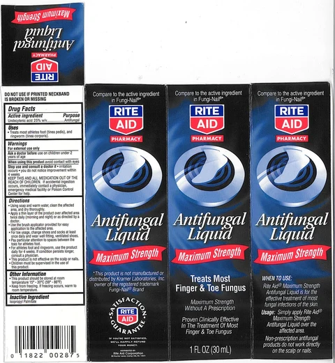 Rite Aid Fungal packaging