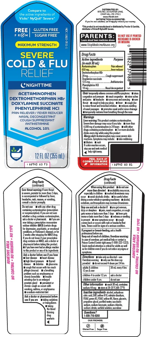 nighttime severe cold and flu relief 포장
