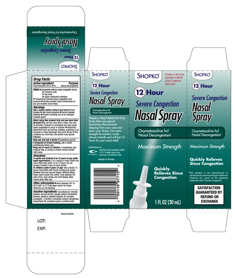 SHOPKO SEVERE CONGESTION NASAL 포장