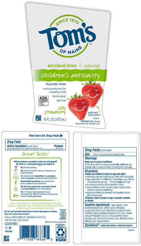 Toms Childrens Anticavity Mouthwash Silly Strawberry packaging