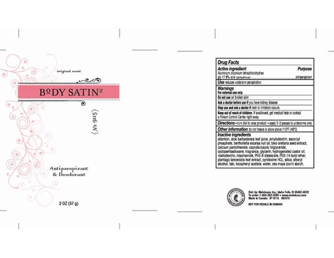 Body SatinAntiperspirant and Deodorant 포장