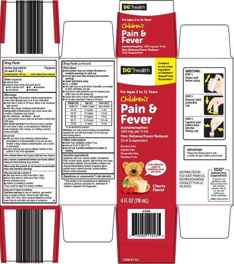 dg health childrens pain and fever packaging