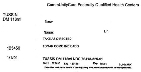 Sun Mark Tussin DMcough and chest congestion 포장