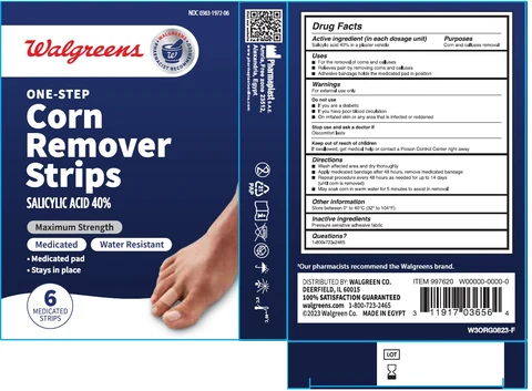 Walgreens maximum strength ONE-STEP Corn Remover packaging