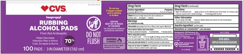 CVS Isopropyl Rubbing Alcohol Pads 포장