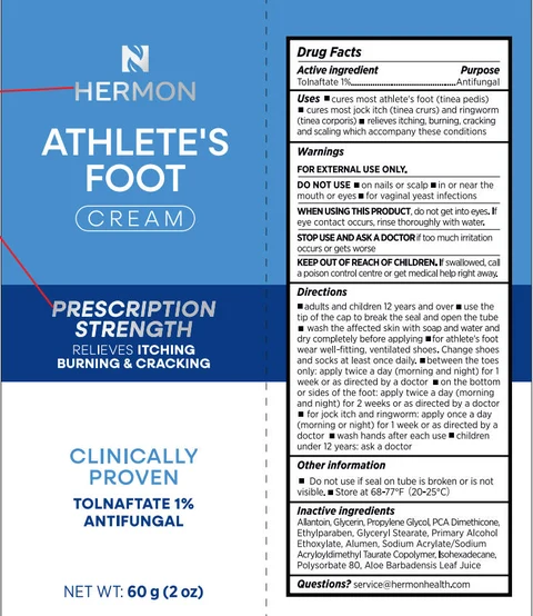 Initial Drug Listing - Hermon Athletes Foot 1% Tolnaftate Cream packaging